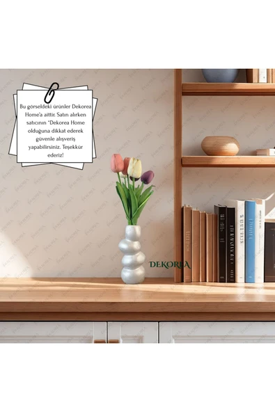 DEKOPOR Zen Seramik Dekoratif Vazo İNCİ - 8