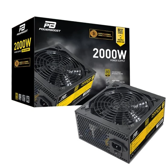 PowerBoost BST-ATX2000 2000w 14cm SİYAH fan, Mining  ATX PSU (Retail) - 3