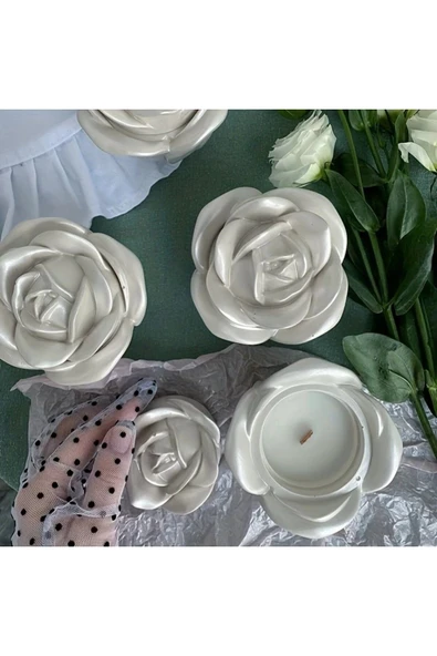 DEKOPOR Gül Şeklinde Mumluk & Dekoratif Kutu - 5