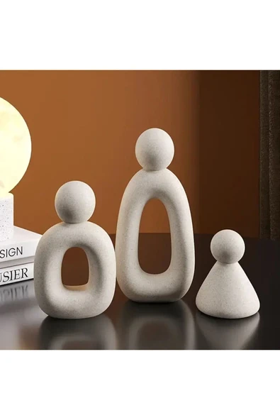 DEKOPOR Evolu Form Seti – Minimalist Aile Heykeli - 7