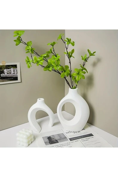 DEKOPOR "Eterna" Modern Dekoratif Taş tozu Vazo Seti - 2