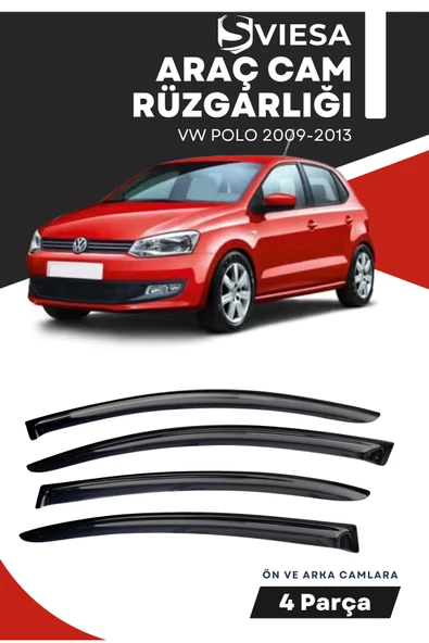 VOLKSWAGEN POLO 2009-2013  uyumlu oto camlara özel ölçü cam rüzgarlığı rüzgarlık ürün görseli 1