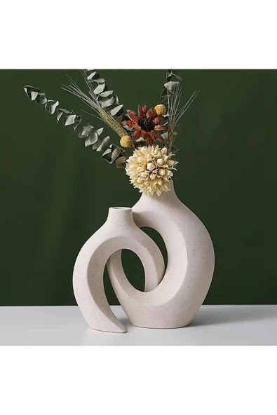 DEKOPOR "Eterna" Modern Dekoratif Taş tozu Vazo Seti - 8