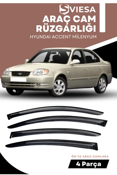 HYUNDAI ACCENT MİLENYUM  uyumlu oto camlara özel ölçü cam rüzgarlığı rüzgarlık - 1