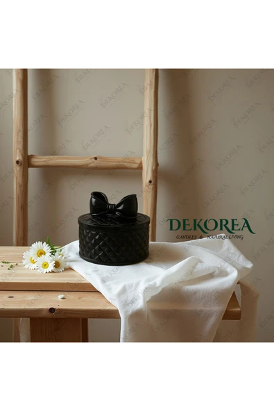 DEKOPOR Luxe Bow Yuvarlak Kapaklı Dekoratif Saklama Kutusu – Şık Organizer & Hediye Kutusu - 5