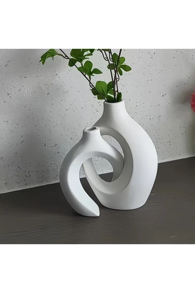 DEKOPOR "Eterna" Modern Dekoratif Taş tozu Vazo Seti - 4