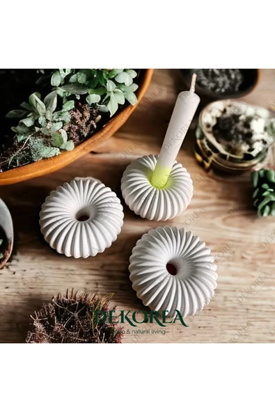DEKOPOR Ripple Seramik Mumluk – Çok Amaçlı Modern Dekoratif Obje - 6