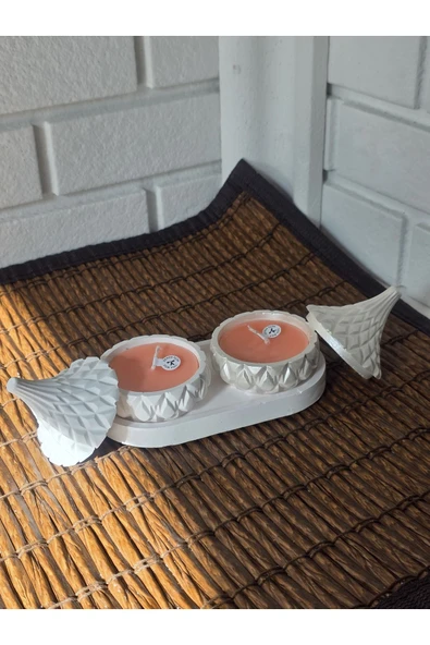 DEKOPOR Kapaklı Dekoratif Kase Mum Seti | Kokulu Doğal Soya Mumu - 3