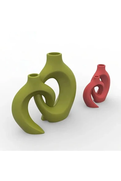 DEKOPOR "Eterna" Modern Dekoratif Taş tozu Vazo Seti - 7