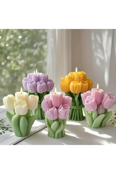 DEKOPOR Tulivie Çiçek Buketi Mum – Zarafetin Mum Hâli model 2 - 2