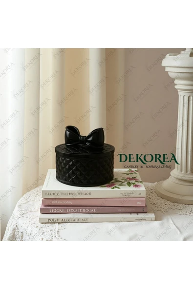 DEKOPOR Luxe Bow Yuvarlak Kapaklı Dekoratif Saklama Kutusu – Şık Organizer & Hediye Kutusu - 6