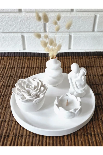 DEKOPOR Minimalist Seramik Dekor Seti – Doğallığın ve Sanatın Buluşması