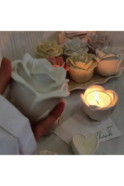 DEKOPOR Gül Şeklinde Mumluk & Dekoratif Kutu - 4