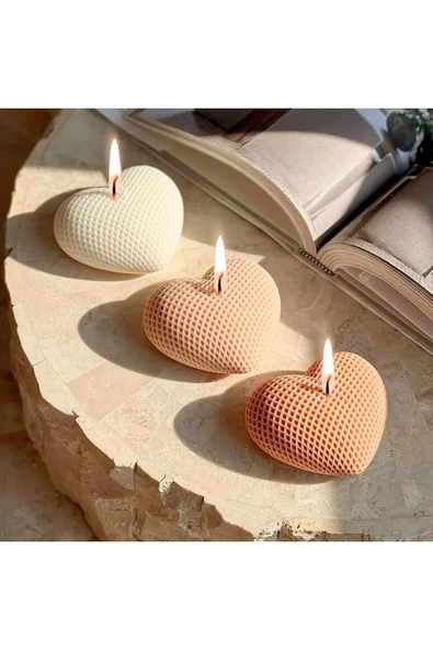 DEKOPOR El Yapımı Kalp Şekilli Aromaterapi Mum - 7