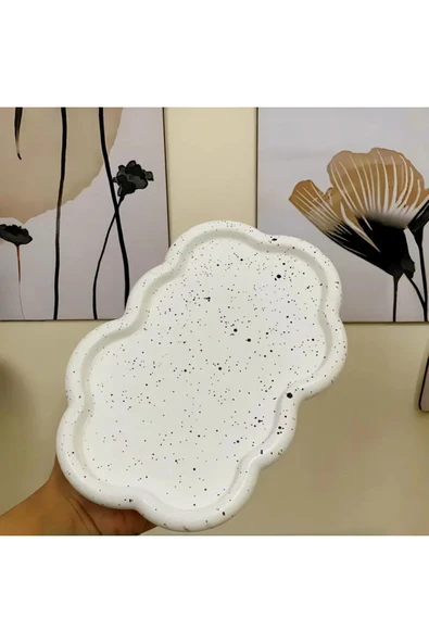 DEKOPOR Bulut Form Dekoratif Servis ve Takı Tepsisi
