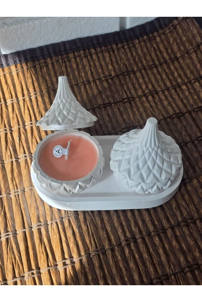 DEKOPOR Kapaklı Dekoratif Kase Mum Seti | Kokulu Doğal Soya Mumu - 5
