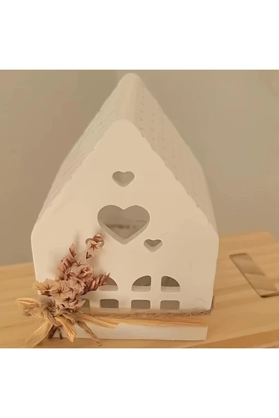 DEKOPOR El Yapımı Taş Tozu Ev Mumluk | Dekoratif Tealight Mumluk ( 3adet )