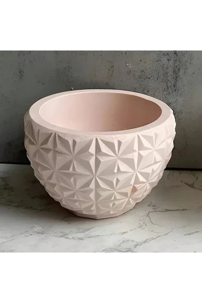 DEKOPOR Dekorea Novatext Geometrik Desenli Saksı