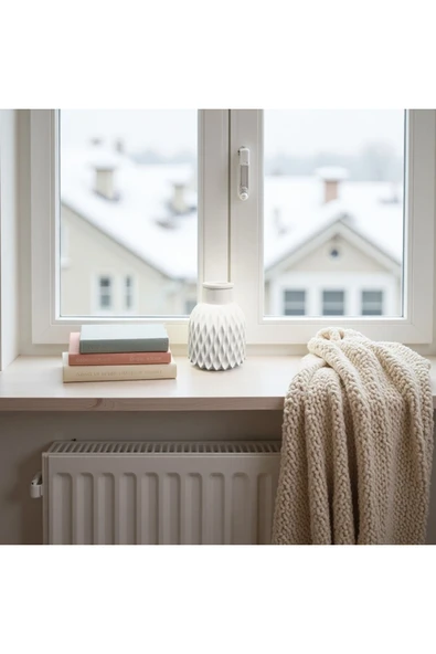 DEKOPOR Minimalist Dalga Desenli Seramik Mini Vazo | Modern Dekor Parçası - 5