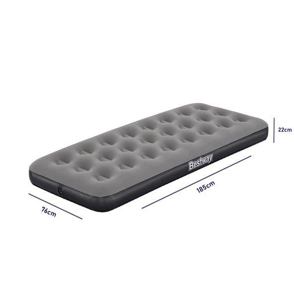 Bestway Single Tek Kişilik Şişme Yatak + El Pompası ve Yastık 185x76x22cm 671GY BW142 - Resim 2