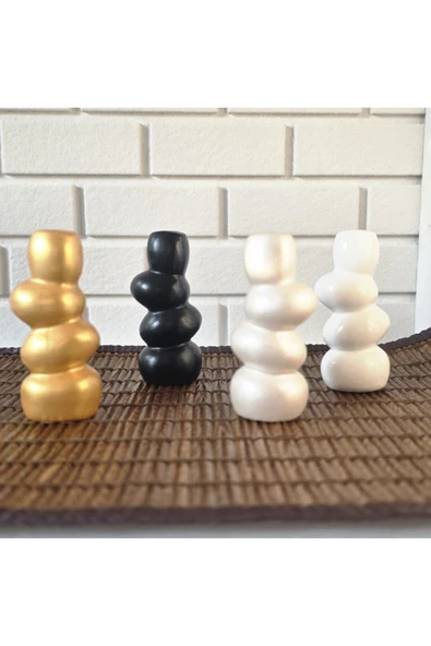 DEKOPOR Zen Seramik Dekoratif Vazo siyah - 6