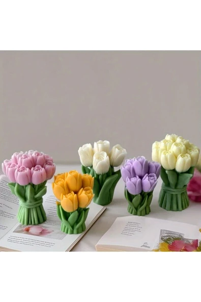 DEKOPOR Tulivie Çiçek Buketi Mum – Zarafetin Mum Hâli model 2