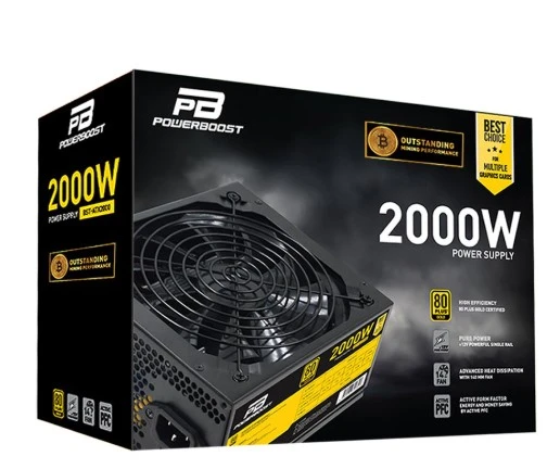 PowerBoost BST-ATX2000 2000w 14cm SİYAH fan, Mining  ATX PSU (Retail) - 2