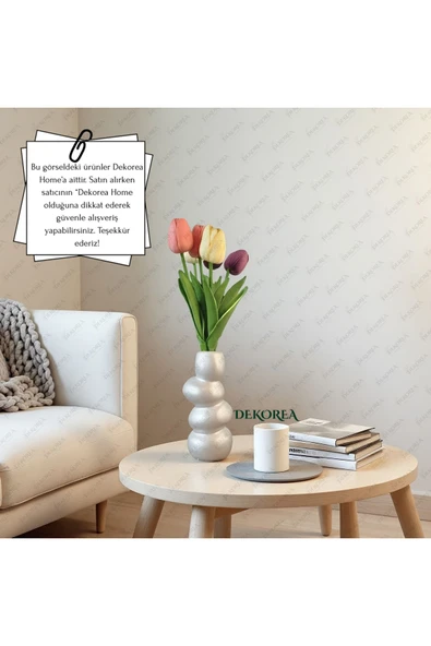 DEKOPOR Zen Seramik Dekoratif Vazo İNCİ - 3