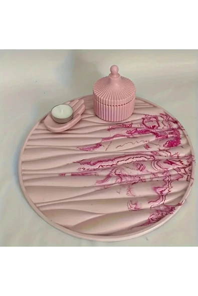 DEKOPOR ZenWave Doku Desenli Dekoratif Tepsi – Modern ve Fonksiyonel Tasarım - 7