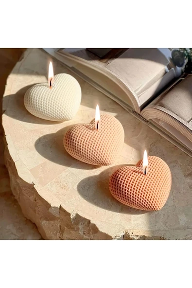 DEKOPOR El Yapımı Kalp Şekilli Aromaterapi Mum - 7