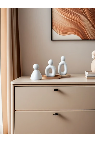 DEKOPOR Evolu Form Seti – Minimalist Aile Heykeli - 3
