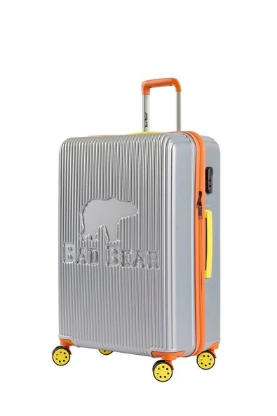Bad Bear Logo Suitcase 23.01.80.001G Gri Büyük Boy Tekerlekli ABS Valiz 95 Lt. - 1
