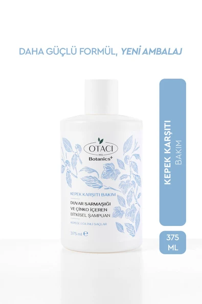 OTACI BOTANİCS KEPEK KARŞITI BAKIM DUVAR SARMAŞIĞI VE ÇİNKO İÇEREN BİTKİSEL ŞAMPUAN 375 ML ürün görseli 1