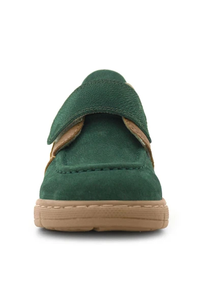 Rakerplus Hakiki Deri Yeşil Taba Cırt Cırtlı Bebek Bot - Resim 4