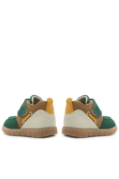 Rakerplus Hakiki Deri Yeşil Taba Cırt Cırtlı Bebek Bot - Resim 9