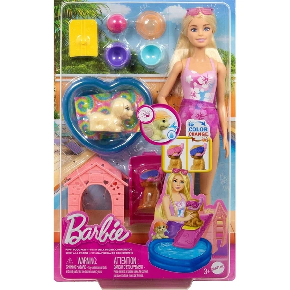 Barbie Köpekçikle Havuz Partisi Oyun Seti JBF35 ürün görseli