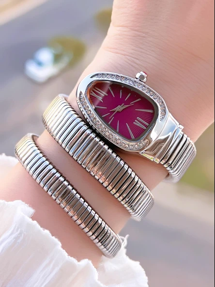 Coliseum Dolamalı Yılan Model Özel Tasarım Vintage Seri Kadın Kol Saati CL.Y001.M3 ürün görseli