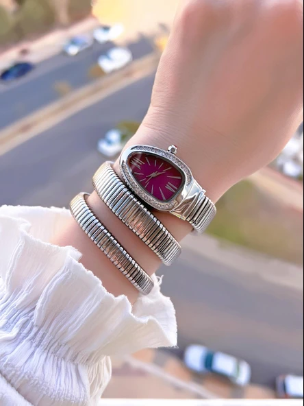 Coliseum Dolamalı Yılan Model Özel Tasarım Vintage Seri Kadın Kol Saati CL.Y001.M3 - Resim 2