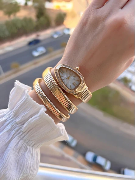 Coliseum Dolamalı Yılan Model Özel Tasarım Vintage Seri Kadın Kol Saati CL.Y001.M5 - Resim 2