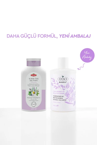 OTACI BOTANİCS CANLANDIRICI VE BESLEYİCİ BAKIM 10 BİTKİ ÖZÜ VE BİOTİN İÇEREN BİTKİSEL SAÇ KREMİ 375 ML - Resim 2