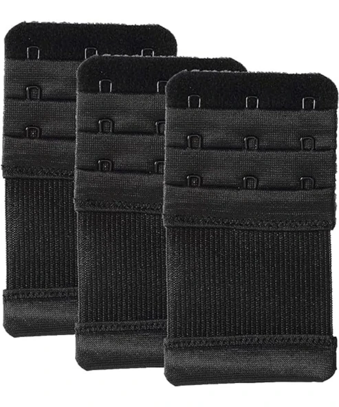 3 ADET  Lastikli Sütyen Uzatma Kopçası Agraf/geniş 3 Kancalı Ek Aparatı Seti - Resim 2