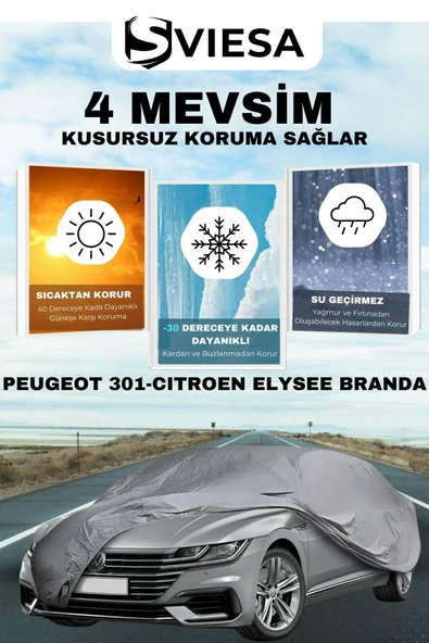Peugeot 301 - Citroen Elysee uyumlu Branda Lüx Kalite Oto Brandası,araba Çadırı - 1