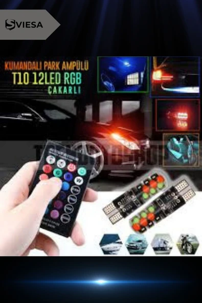 T10 Led Kumandalı 16 Renk Ve Seçeneği Ile Park Lambası Rgb Kumandalı - 1