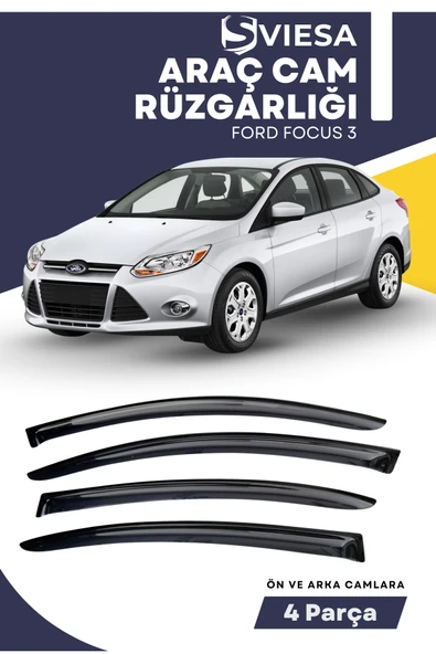 FORD FOCUS 3  uyumlu oto camlara özel ölçü cam rüzgarlığı rüzgarlık ürün görseli 1