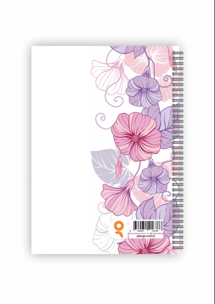 Mor Çiçekler Spiralli Günlük Planlama Defteri - 100 Sayfa - 17x24 Planlayıcı Defter - Resim 5