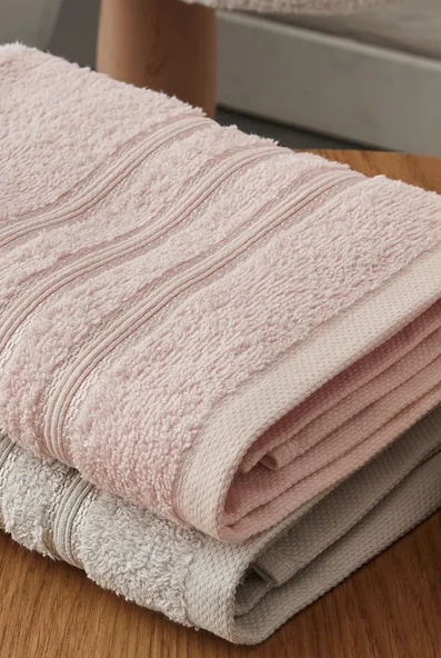 Karaca Home Carli 4 Parça Bornoz/banyo/baş Havlusu Aile Banyo Seti Pudra Gri - 4