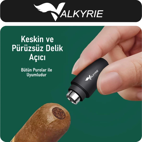 Valkyrie 3'lü Puro Makası Seti – Çift Bıçak, V-Kesici ve Punch Kesici - 3