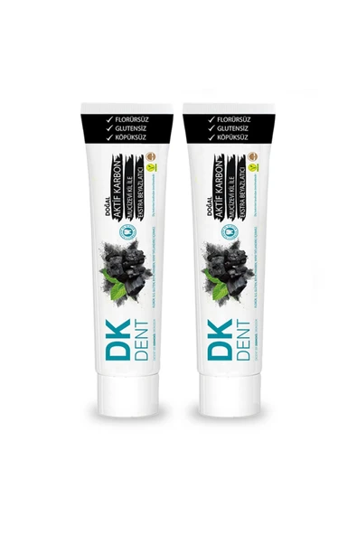 Dermokil Dk Dent Aktif Karbon Florürsüz Diş Macunu 75 ml 2'li Set ürün görseli
