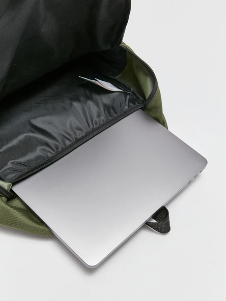 3 Gözlü Okul Sırt Çantası Laptop Bölmeli Sırt Çantası Haki 43 cm - Resim 3