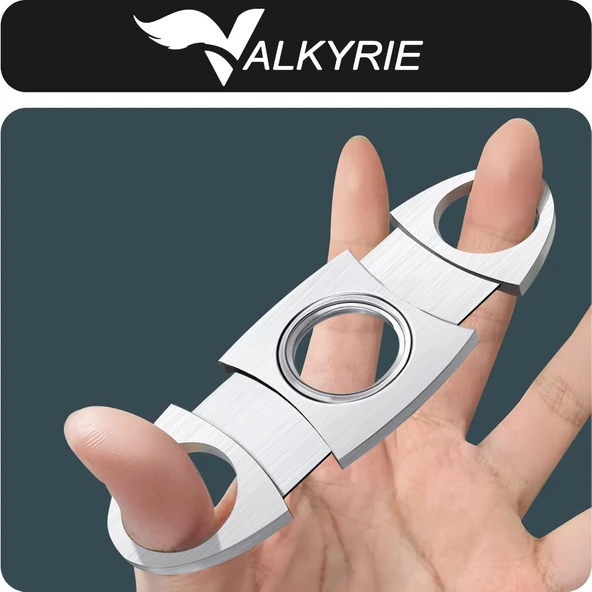 Valkyrie 3'lü Puro Makası Seti – Çift Bıçak, V-Kesici ve Punch Kesici - 7